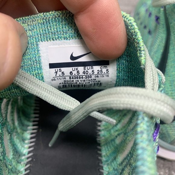 Size 7.5 Nike Train Unltrafast Flyknit Shoes Enamel Green 843694 300 main image 4
